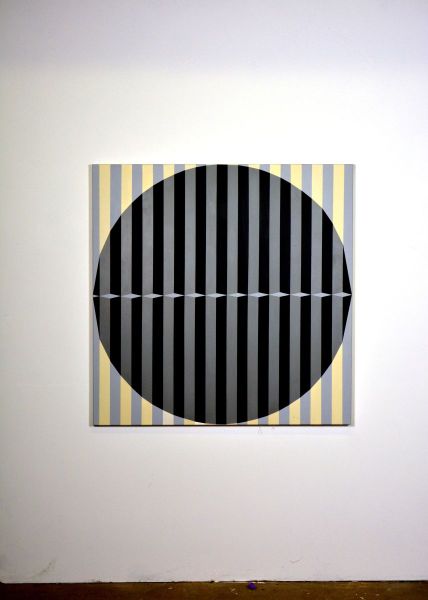eder-paintings-circle with verticals-christian eder-studio-atelier-illmitz
