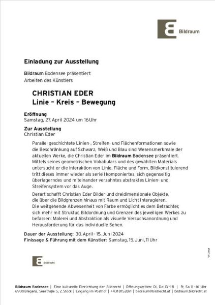 Ausstellung Bildraum Bregenz