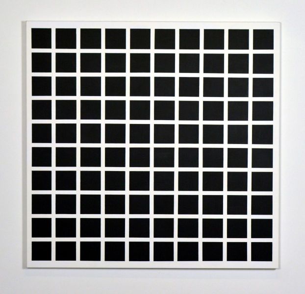 christian eder-paintings-Black Squares on White-Studio / Atelier Illmitz